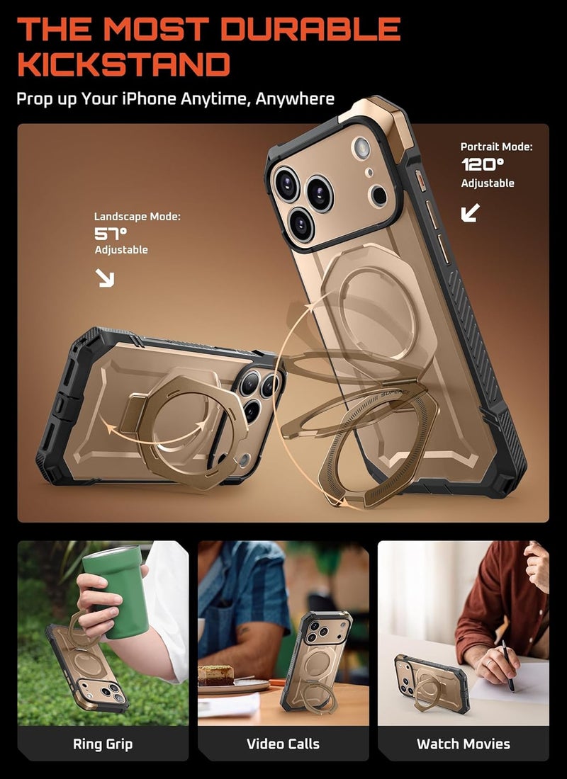 SupCase for iPhone 17 Pro Max Case with Kickstand (Unicorn Beetle Grip), [Camera Control Cover] [Compatible with MagSafe] [Military-Grade Drop Protection] Heavy Duty Magnetic Phone Case, Desert - Image 4